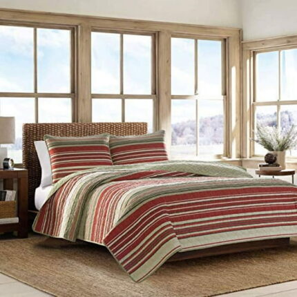 Eddie Bauer Home | Yakima Collection | Bedding Set - 100% Cotton Light-Weight Quilt Bedspread, Pre-Washed for Extra Comfort, Full, Red