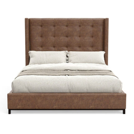 Mundo Upholstered Platform Bed - Brown