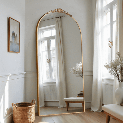 MAYEERTY 70"x32" Gold Wall Mounted Vanity Mirror Modern Bathroom Floor Mirror Full Length Large Long Wall Mounted Mirror for Bedroom
