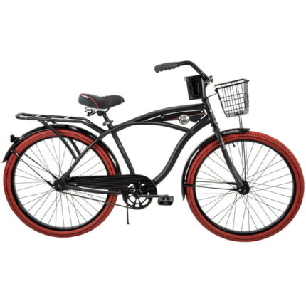 Huffy 26" Nel Lusso Cruiser Bike, Fits Riders 5'0"+, Matte Black, Adult, Men's