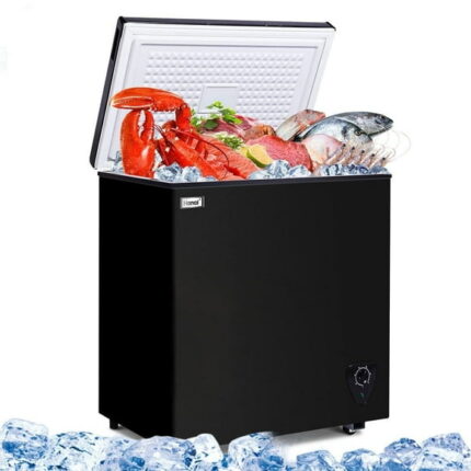 Chest Freezer 5.0 Cu. ft ,Deep Freezer with Energy Efficiency and Removable Storage Basket ,Perfect for Long-term Storage