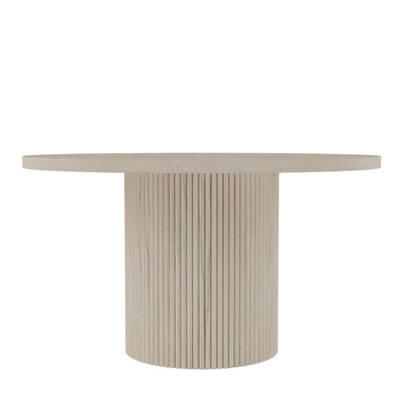 Reba 54" Round Pedestal Dining Table - Natural Whitewash