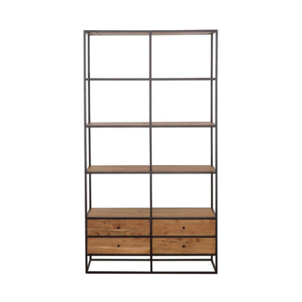Belcroft Bookcase w/Four Drawers - Natural/Black