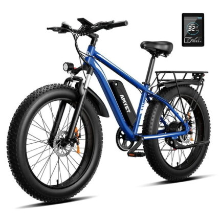 AMYET EB26 Electric Bike for Adults, 26*4.0 Fat Tire E-Mountain Bicycle,Peak 1500W Motor 48V 15Ah 7-Speed Ebike UL2849