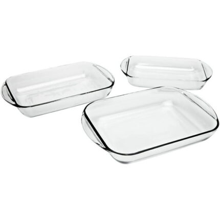 Anchor Hocking Glass Baking Dish Set, 3 Piece Glass Bakeware Set