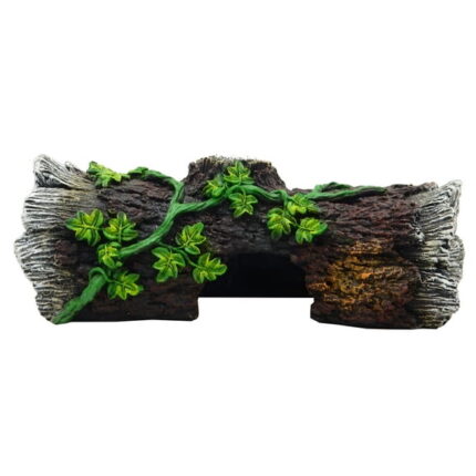 Aqua Culture X-Large Wood Log Reptile Ornament - Brown, White, Green
