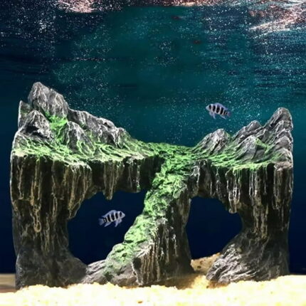 Aquarium Decoration Fish Tank Simulated Rock Mountain Ornament,A