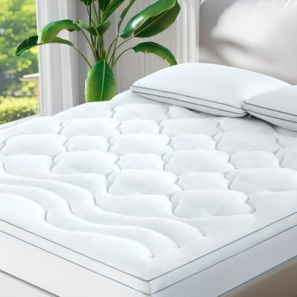 BDEUS Extra Thick Twin Mattress Topper, Cooling Mattress Pad Cover, Mattress Protector with 8-21 Inch Deep Pocket,Comfortable,White