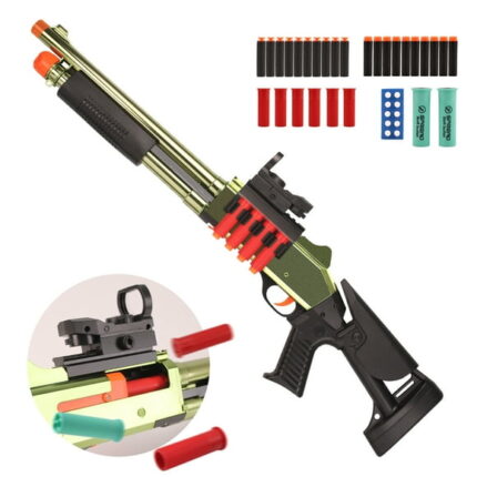 BIU BLASTER Toy Foam Blasters 30-inch Shell Ejecting Design for Indoor and Outdoor Play, 14+ Years, Gold