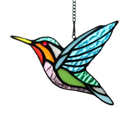BOXCASA Stained Glass Birds Hummingbird Sun Catchers