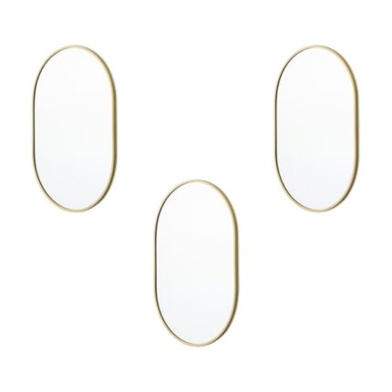 Better Homes & Garden 8" x 12" Gold Modern Wall Mirror Set, Set of 3