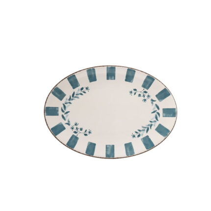 Better Homes & Gardens 18-inch Oval Bamboo Melamine Serving Tray, Blue