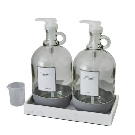 Better Homes & Gardens Glass & Resin Laundry Detergent Dispenser Set,128 Fluid oz, 4Pc