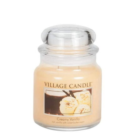 Village Candle Creamy Vanilla 16 oz Vanilla Scented Jar Candle with 105 h Burn Time