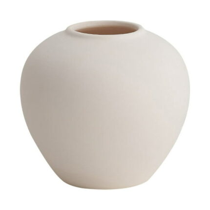 COLO 4" Vintage Clay Pot Beige Ceramic Round Vase