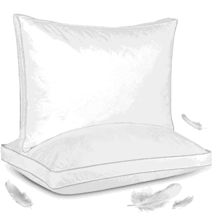 COOKEY Goose Down & Feather Pillows Soft Fluffy Hotel Bed Pillow for Sleepers Queen(20x30) Size Set of 2, White