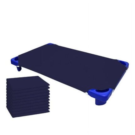 Camp County Beyond Cotton-Polyester Blend, Toddler Size Day Care Cot Sheet, Navy Blue, 22 x 40, for Boys and Girls- Pack of 6