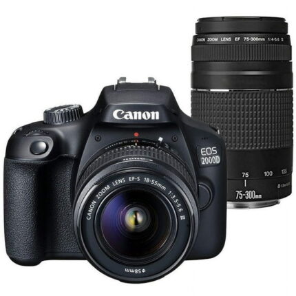 Canon EOS 2000D / Rebel T7 24.1MP Digital SLR Camera + Canon EF-S 18-55mm Lens + EF 75-300mm Lens
