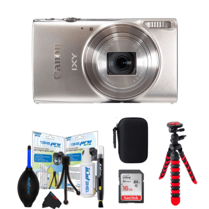 Canon IXY 650 / ELPH 360 20.2MP Digital Camera 12x Optical Zoom Silver+ 32GB Kit