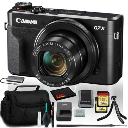 Canon PowerShot G7X Mark II Digital Camera with built-in Wi-Fi (2)128GB SD Cards (New) (International Model)