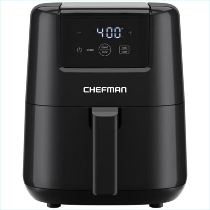 Chefman 2 Qt Compact Air Fryer w/ Digital Display and Shake Reminder - Black, New