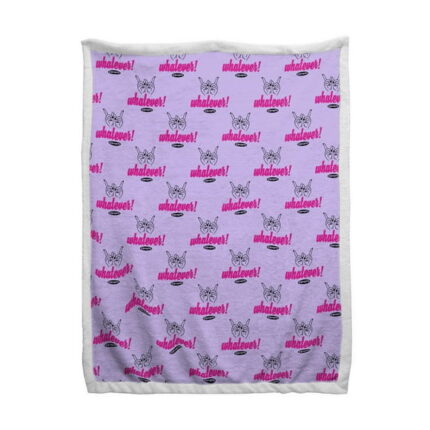 Clueless Whatever Sherpa Back Blanket, 60" x 90" Microfiber, Purple
