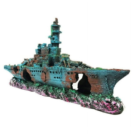 BESTSKY Creative Resin Material Wreck Sailing Boat Sunk Ship Destroyer Aquarium Ornament Landscaping Fish Tank Decoration