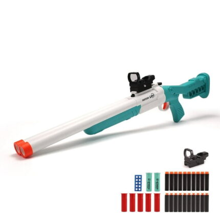 Double Barrel Toy Foam Blaster Soft Bullet Toy Gun Soft Dart Blaster Manual Toy Blaster, Soft Darts Launcher