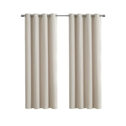 Eclipse Corte Solid Blackout Curtain, Panel Pair, Vanilla, 37" W x 84" L