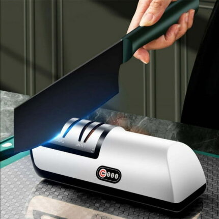 Electric Knife Sharpener Automatic Adjustable Kitchen Tool Orange