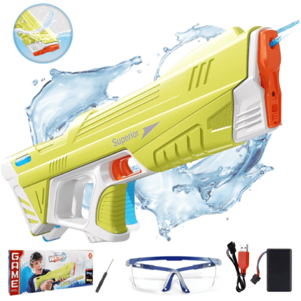 Electric Water Gun,Auto Suction Toys for Adults&Kids,Battery Powered Squirt Gun,Pool Beach Outdoor Party Toys for Kids ,Yellow.