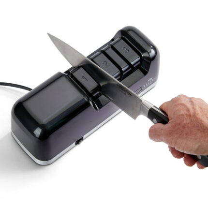 Elitra Home Professional Electric Knife Sharpener, 3 Stage Chef Knife Sharpening Tool for Kitchen Knives, Pocket Knife Scissors, Black