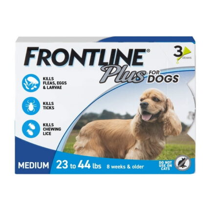 FRONTLINE Plus For Dogs Flea & Tick Medium Breed Dog Spot Treatment, 23 - 44 lbs, 3 Count