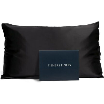 Fishers Finery 19mm 100% Pure Mulberry Silk Pillowcase, Good Housekeeping Quality Tested (Black, K)
