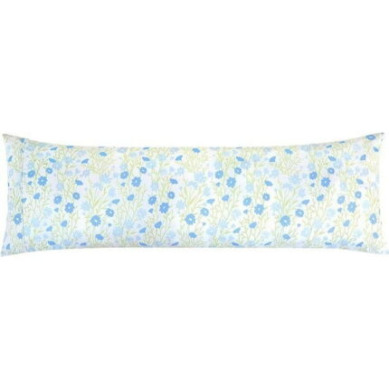Floral Pint Pillowcase - 1500 Series Hotel Quality Microfiber, Soft and Smooth Hidden Zipper Closure - Body Pillowcase, Blue Laurel
