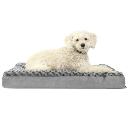 FurHaven Ultra Plush Orthopedic Deluxe Mattress Pet Bed for Dogs & Cats - Gray, Medium