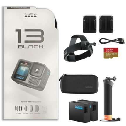 GoPro Hero13 Black 27MP Waterproof Action Camera with Head Strap Bundle