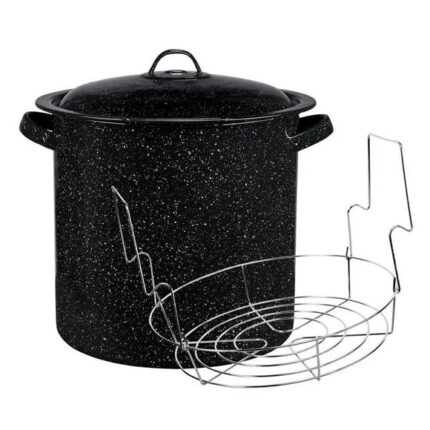 Granite Ware 15.5 qt. Water Bath Canner with Jar Rack and Lid, Speckled Black