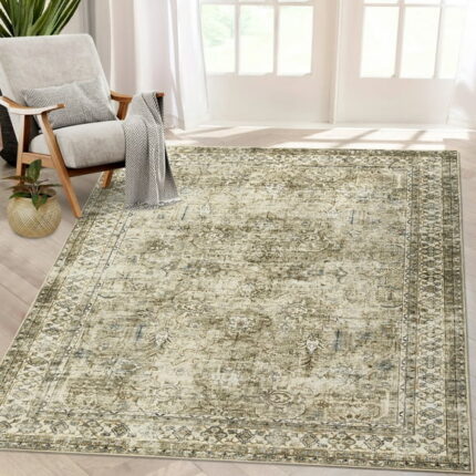 HOMERRY Indoor Area Rug 8' x 10' Washable Rug Large Modern Boho Rug Traditional Rug Contemporary Floor Cover Living Room Mat, Taupe
