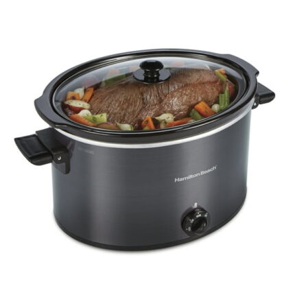 Hamilton Beach 10 Quart Slow Cooker, Extra Large Capacity, Removable Crock, Dishwasher Safe Crock, Black