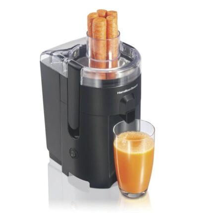 Hamilton Beach HealthSmart Compact Juicer Juice Extractor, Large 2.4" Feed Chute, Black, 67500
