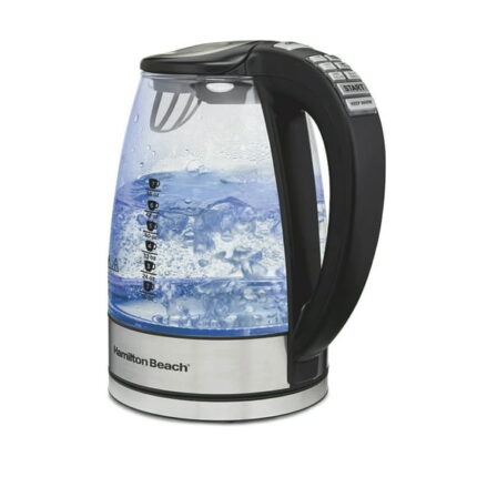 Hamilton Beach Temp-Control Glass Kettle, 1.7 Liter, 7 Cup Capacity, Auto Shutoff, Ultra-Fast Heating
