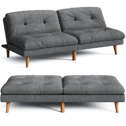 Homall Convertible Futon Sofa Bed Couch Upholstered Sleeper Sofa Angle Adjustable Lounge Sofa,Dark Gray