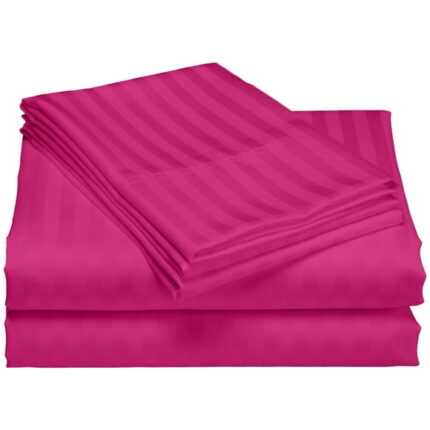 Home Sweet Home Dreams Hot Pink Striped Microfiber Sheet Sets, Full, (6 Pieces)