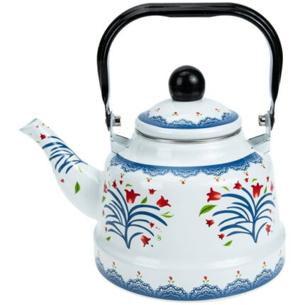 Kettle Teapot Tea Water Enamel Pot Boiling Stovetop Teakettle Kitchen Vintage Heating Floral Coffee Ceramic Porcelain