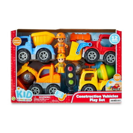 Kid Connection Construction Vehicles Play Set, 12 Pieces