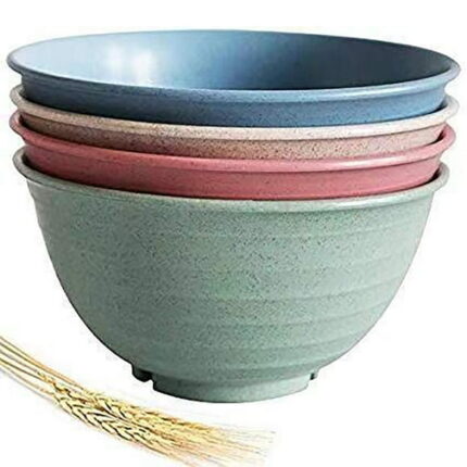 Kiplyki Plastic Bowls- Microwave- Dishwasher Safe Cereal 4pcs