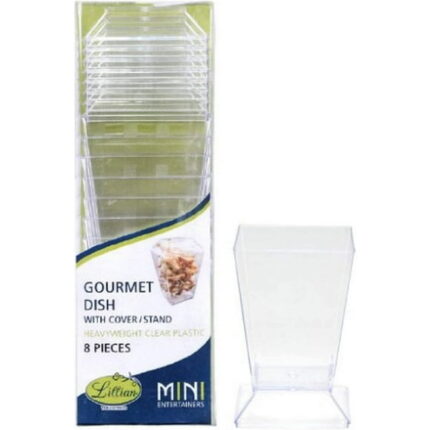 Lillian Tablesettings Mini Gourmet Dish-6 oz  Clear  Pack of 8 Plastic Serve ware 64549