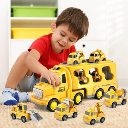 Lucky Doug Truck Toys for Kids Boys, Car Set Boys Toys Ages 2-5, Birthday Gift for 1 2 3 Years Boys