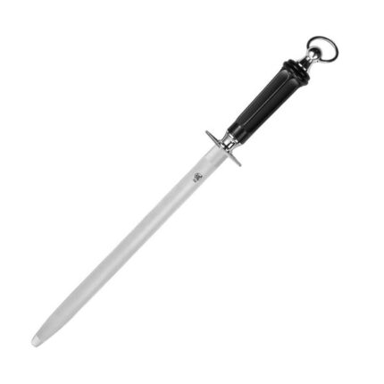 MITSUMOTO SAKARI 10 inch Knife Sharpening Steel Honing Rod, Japanese High Carbon Flat Honing Steel (ABS Handle & Powerful Magnet)